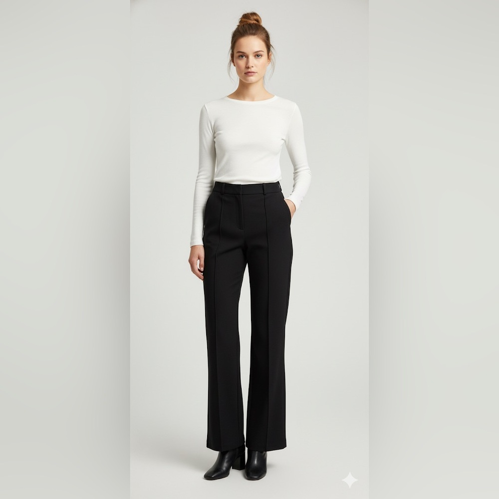 Elegant Black Wide Leg Women's Pants